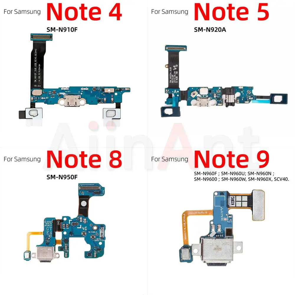 

Aiinant USB Charger Sub Board Dock Charging Port Flex Cable For Samsung Galaxy Note 4 5 8 9 N950F N950N N950U N960F N960N N960U