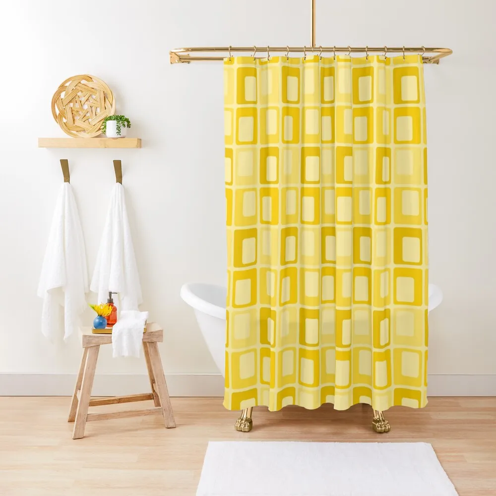 

Retro Yellow Banana Rectangles Shower Curtain Anti-Mold Waterproof Shower For The Bathroom For Bathrooms Curtain