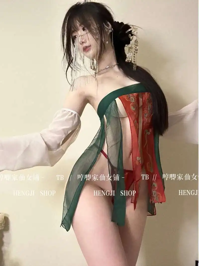 WOMENGAGA 고대 중국 유니폼 미니 드레스 슬래시 넥 우아한 댄스 여름 쉬폰 관점 골동품 이국적인 스타일 U8QR