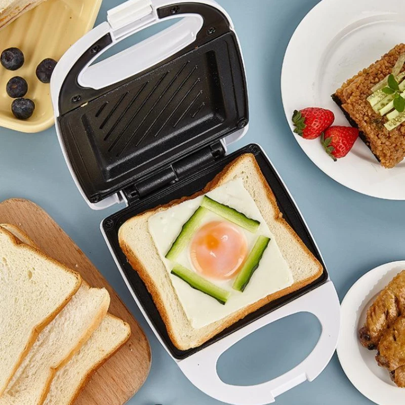 サンドイッチ/パニーニ/ワッフル用の3-in-1朝食メーカー、コンパクトな電気トーストプレス機、学生向けの健康的なスナックメーカー