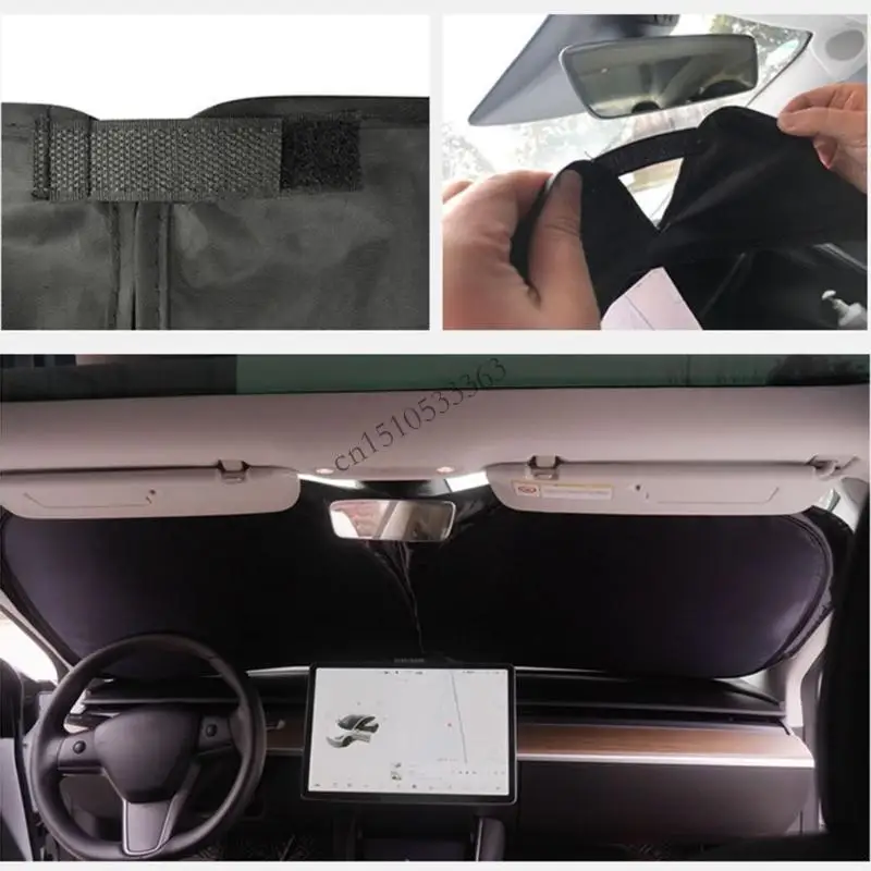 

090E Car Window Sunshades Foldable Car Snow Covers Winter Windshield Sunshade Parasol