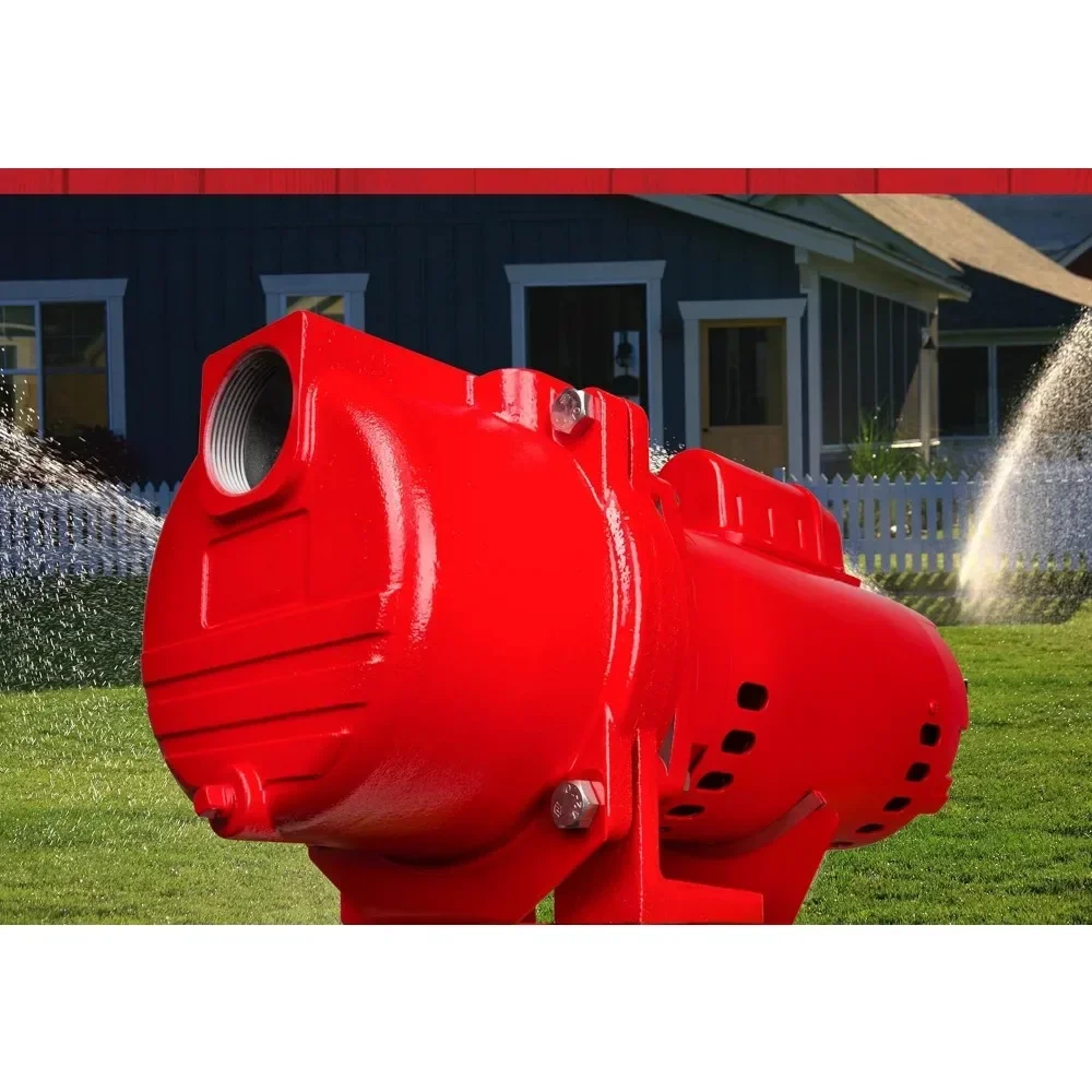 115/230 volt, 1.5 HP, 71 GPM cast iron sprinkler/irrigation pump, brass impeller, red