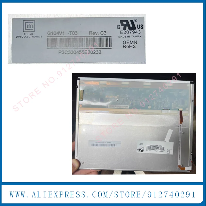 G104V1-T03 Original 10.4 Inch G104V1 T03 REV. C1 C2 C3 Industrial TFT LCD Display Screen Panel 31 Pins  640(RGB)×480