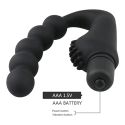 Anal Bead Vibrator Prostate Massager Anal Plug Waterproof 10 Speeds Stimulation Butt Anus Silicone Adult Sex Machine For Men