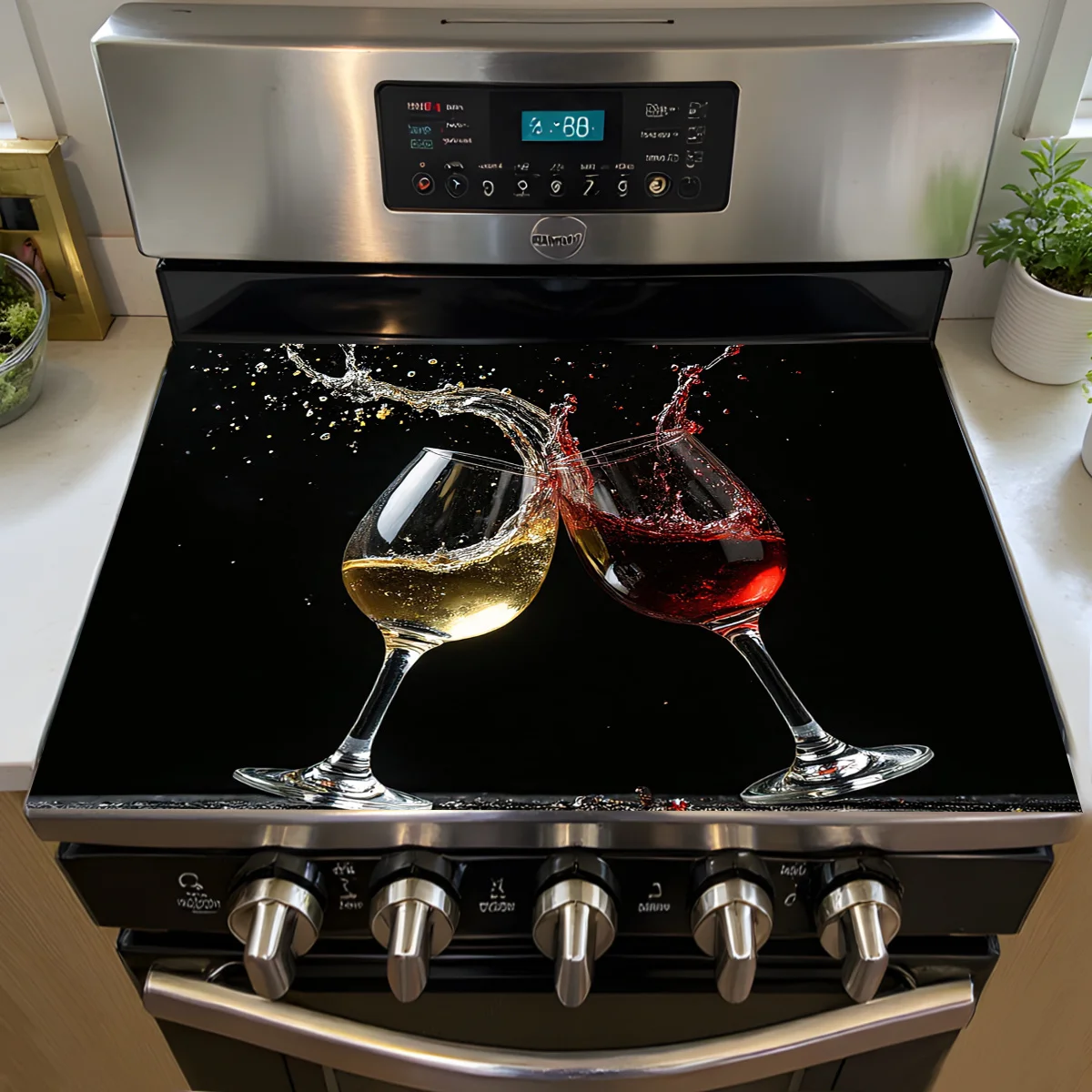 VIKAMA Single-Panel Induction Cooker Dust-Proof Mat Wine Glass Splash-Proof Design Washing Machine Refrigerator Top Decor Pad