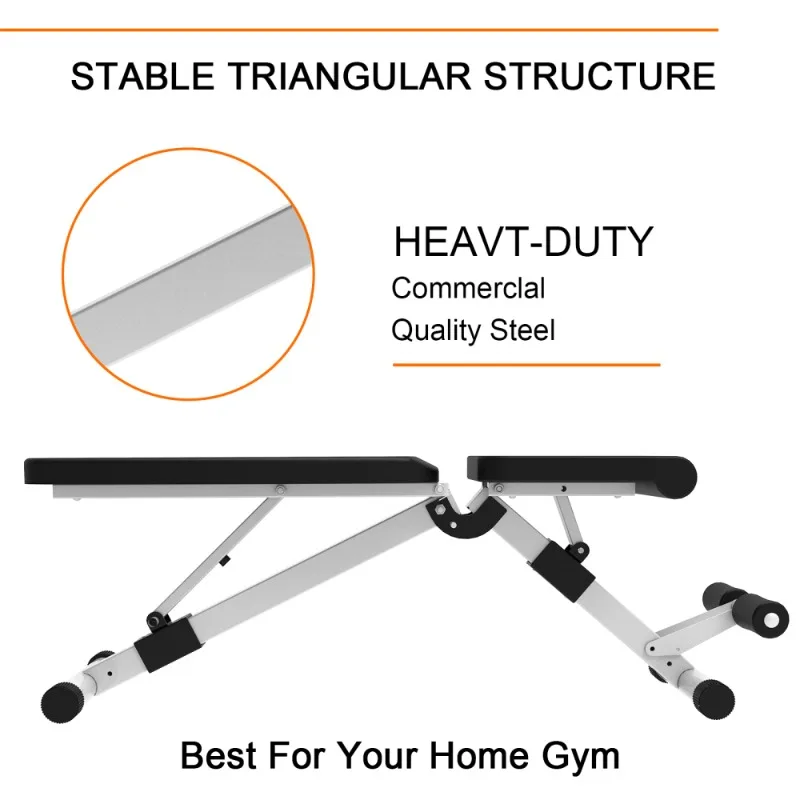 Foldable Dumbbell Bench Multifunctional Weight Bench Home Gym Strength Training Equipment
