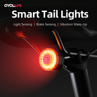 CYCLAMI Smart Brake Bicycle Tail Light Auto Start/Stop Brake Sensing Bike Rear Light Sensing Vibration Wake-Up Carbon Taillight