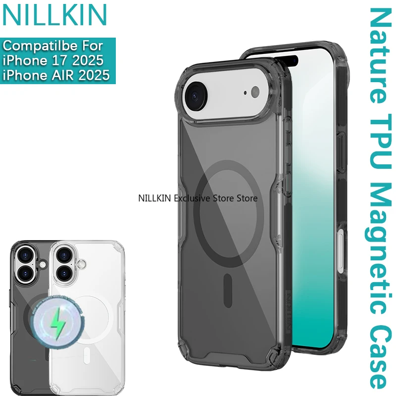 Nillkin для iPhone 17 Air/iPhone 17 Nature TPU Pro магнитный прозрачный простой противоударный защитный чехол Magsafe чехол для телефона