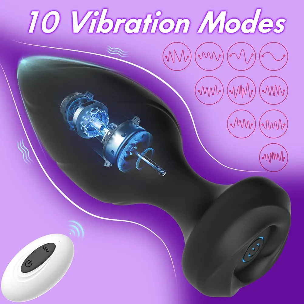 New Anal Plug Vibrator 10 Vibration Modes Rechargeable Remote Control Butt Plug Vibrators Adult Sex Toys for Women Masturbator