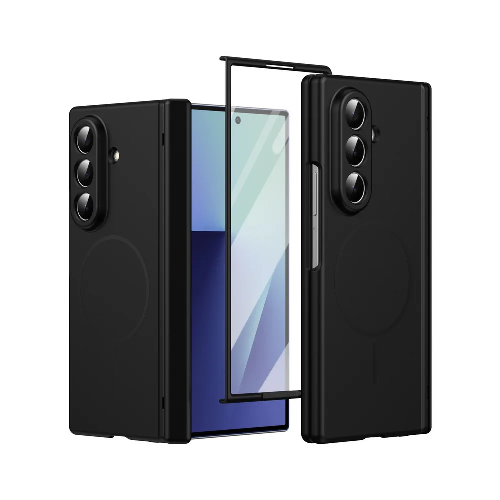 For Samsung Galaxy Z Fold 7 6 5 4 3 5G Magsafe Case Magnetic Wireless Charging With Glass Film Shockproof Protection Hard Cover