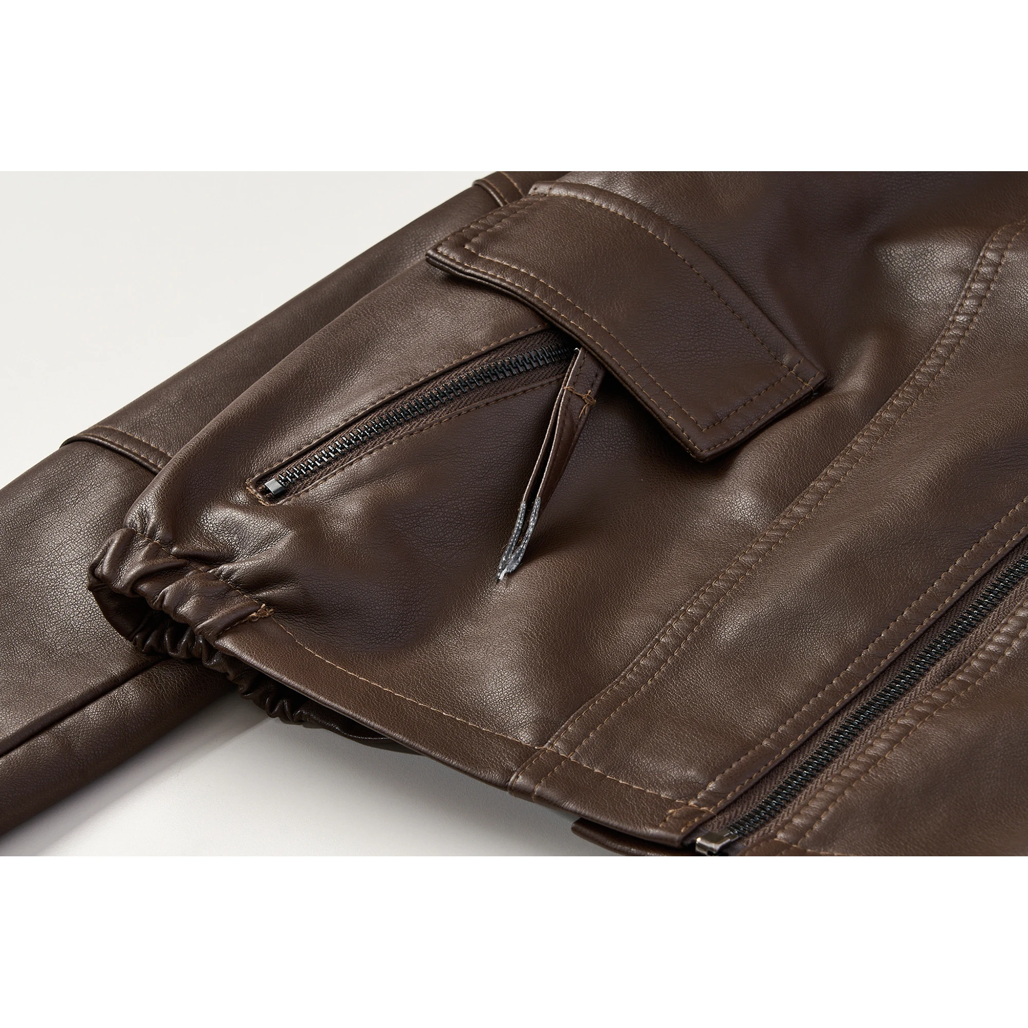 Cooles Leder Jaet Damen Lose PU Leder Mantel Kaffee Farbe Motorrad Sle Frühling Herbst Faion Abnehmen Trendy Top