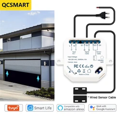 Abridor de sensor de porta de garagem, controle remoto, interruptor wi-fi, aplicativo tuya smart life, alerta, funciona com google home, alexa, automação residencial