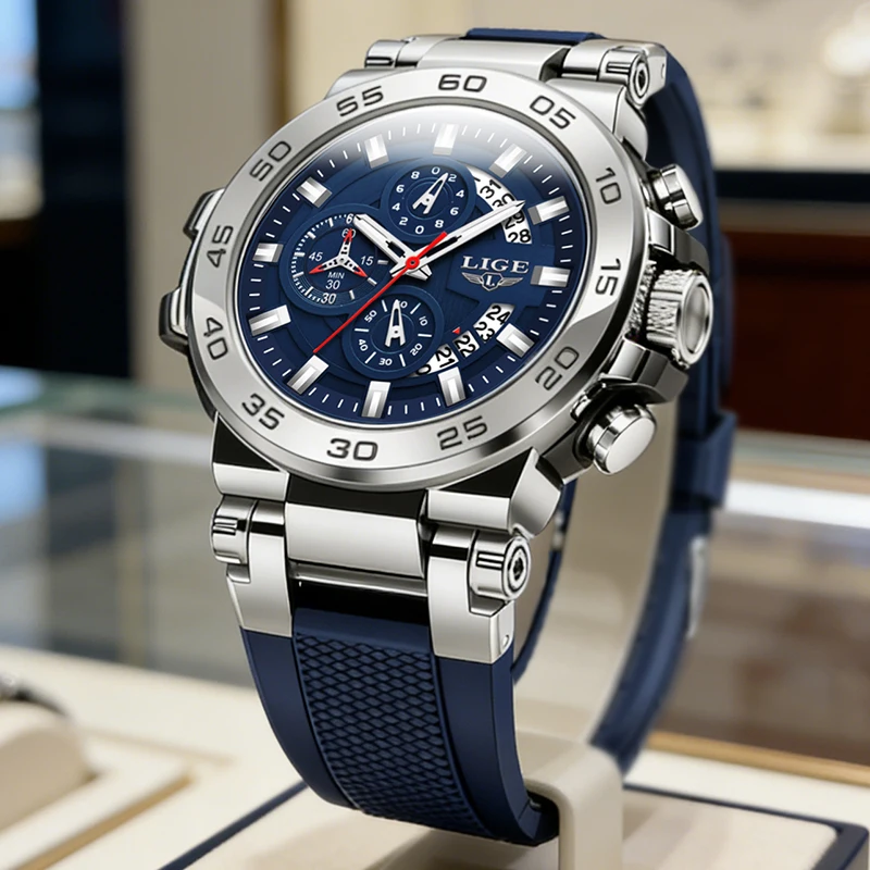 

Новые мужские часы LIGE 2026: модные кварцевые наручные часы в стиле милитари, спортивные, водонепроницаемые до 50 м, светящиеся, для дайвинга, подарок для мужчин, Reloj