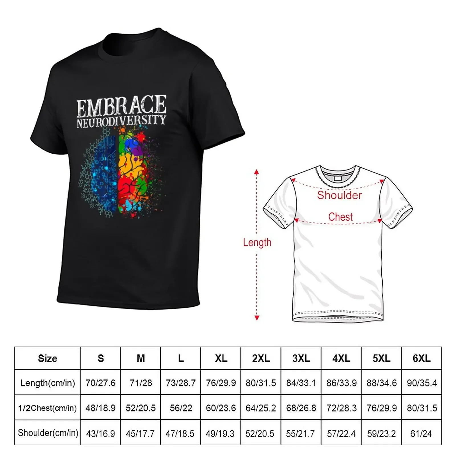 Embrace Neurodiversity T-Shirt animal prinfor boys customs design your own plus size tops men graphic t shirts