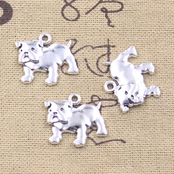 20pcs Charms Pug Dog 18x19mm Antique Silver Color Pendants DIY Crafts Making Findings Handmade Tibetan Jewelry