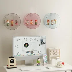 Round Wall Mounted Storage Box Transparent Blind Box Display Stand Dust-proof Rack