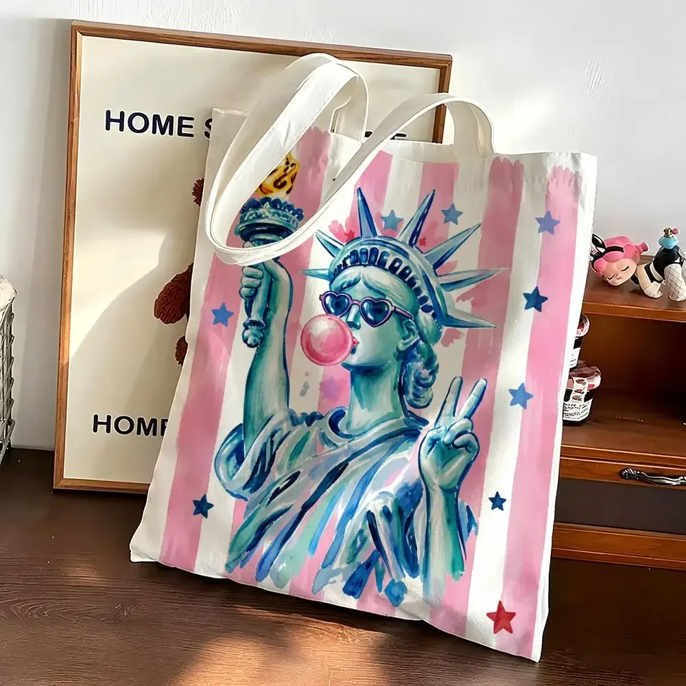 American bubblegum classical sculpture Storage Bags Canvas bags are suitable for going to class shopping gifts and commuting