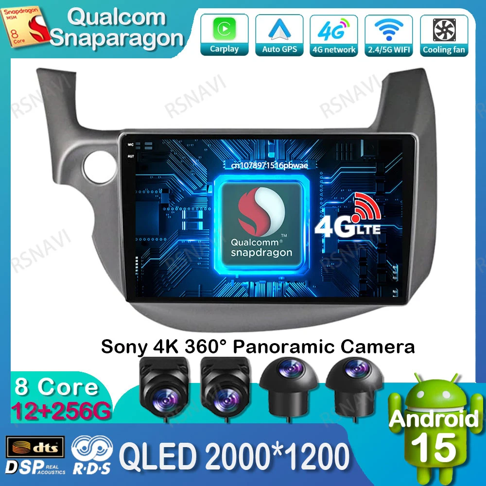 

Android 15 Car Radio For Honda Fit Jazz 2007 - 2014 DSP QLED Head Unit Autoradio 5G WIFI Multimedia 4G LTE Stereo BT DVD AUTO