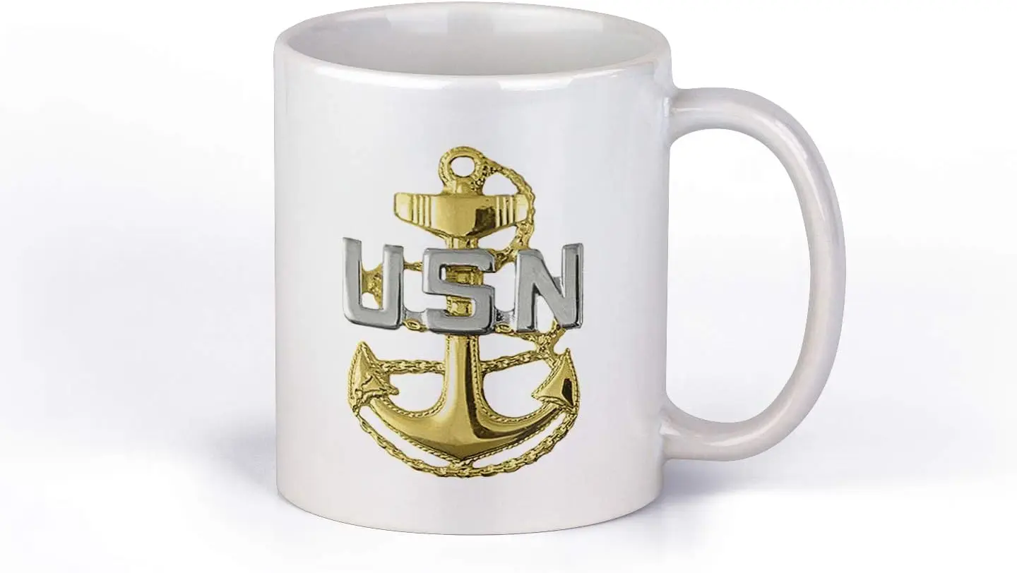 Navy E7 CPO Chief Petty Officer Collar Ceramic 11 Ounce Coffee Mug |E7NAVY1