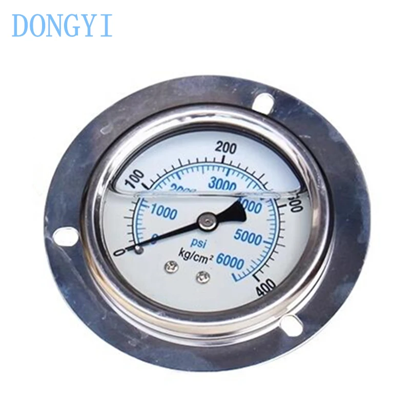 Hydraulic Shock Resistant Stainless Steel Oil Pressure Gauge YN60LB -100KG -150KG -250KG -350KG -400KG M14X1.5 PT1/4
