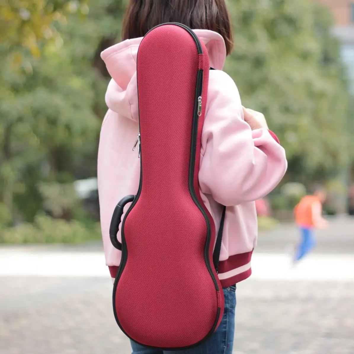 21 Inch Soprano Ukulele Bag Case EVA Hard Box Lightweight Pressure Proof Colourful Portable Backpack Ukelele Gig Bag