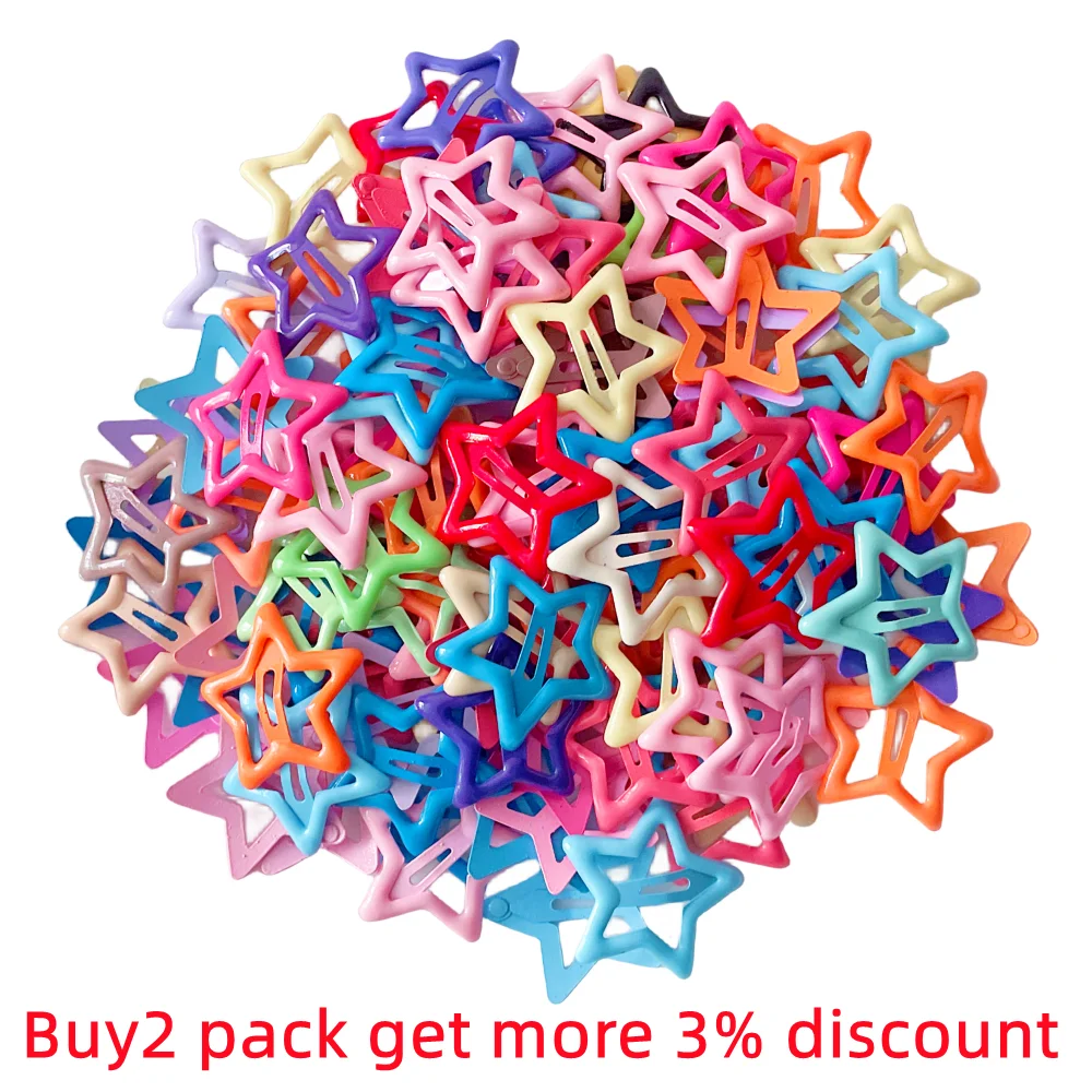 30/50pcs Star Colored Hairclip Girls BB Clip For DIY Handmade Kids Hair Clip Jewelry Making Hair Accessories Wholesale