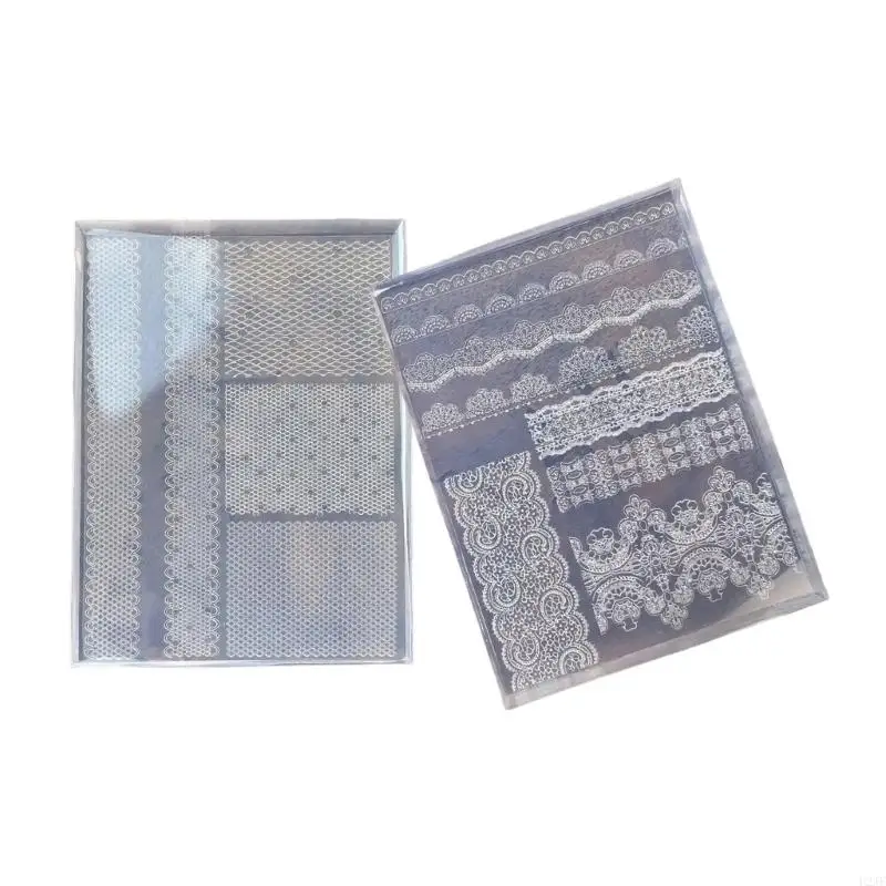 الدانتيل قالب من السيليكون الفرنسية تصميم المجوهرات أداة مرنة قابلة لإعادة الاستخدام صياغة قالب لفن الأظافر #2