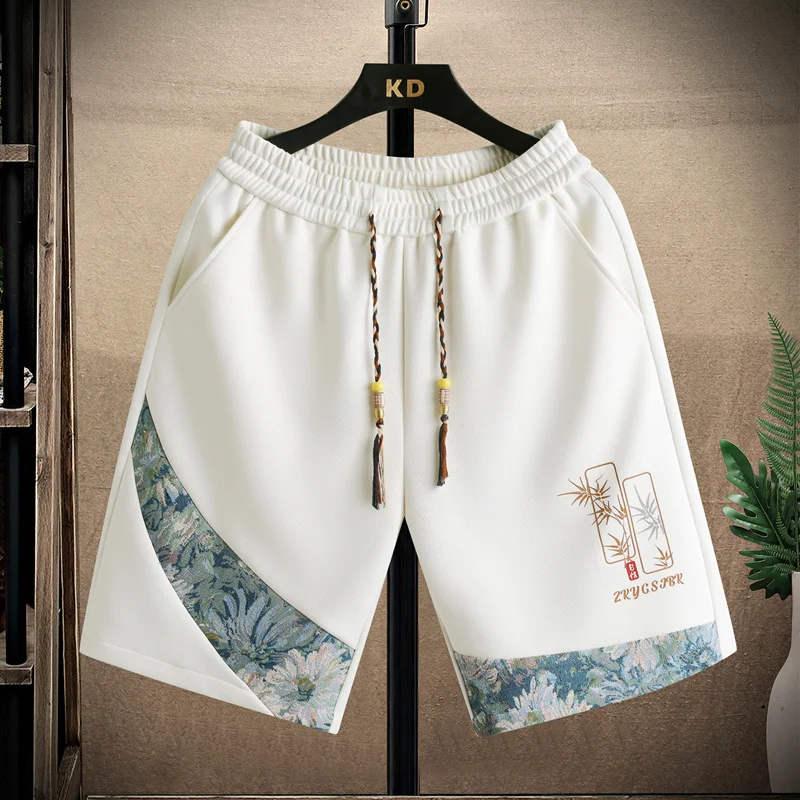 

Summer Casual Loose Fit Youth Men's Short Pants Thin Sporty Mid-Length Fashionable Polyester Fiber Straight Leg Trousers