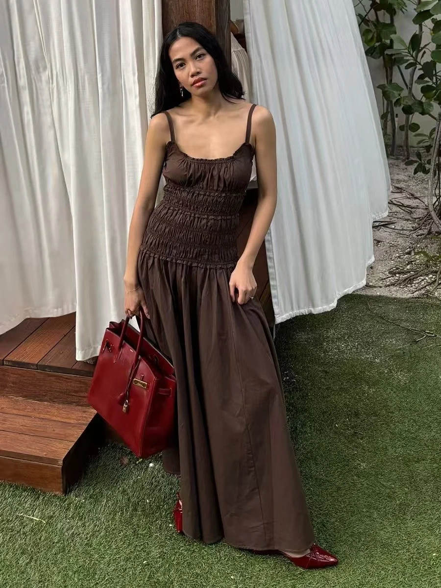 Sexy White Long Slim Fit Strapless Gown Drawstring Backless Cotton Birthday Dress for Date Daily Wear High Waist A-Line Skirt