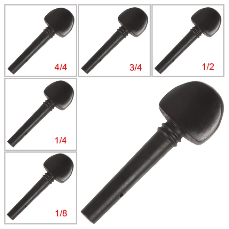 Kołek do strojenia skrzypiec Astonvilla Ebony Wood z 5 różnymi rozmiarami, odpowiedni do skrzypiec 1/8 i 1/4 oraz 1/2 i 3/4 i 4/4 od 50 do 65 mm