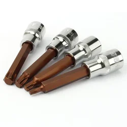 1/2 Torx 비트 소켓, S2 스타 비트 어댑터, 토크 스패너 래칫 소켓 렌치 T20 T25 T27 T30 T40 T50 T55, 1 개