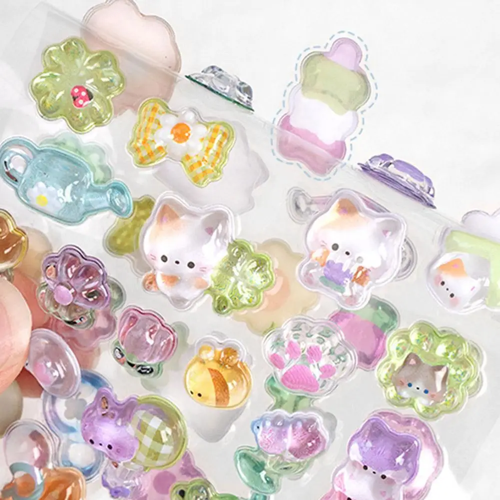 3D Fun Stickers Relief Sticker Decoration Sticker 3D Embossed Sticker Jelly Sticker Children Girl DIY Handbook Scrapbook Sticker