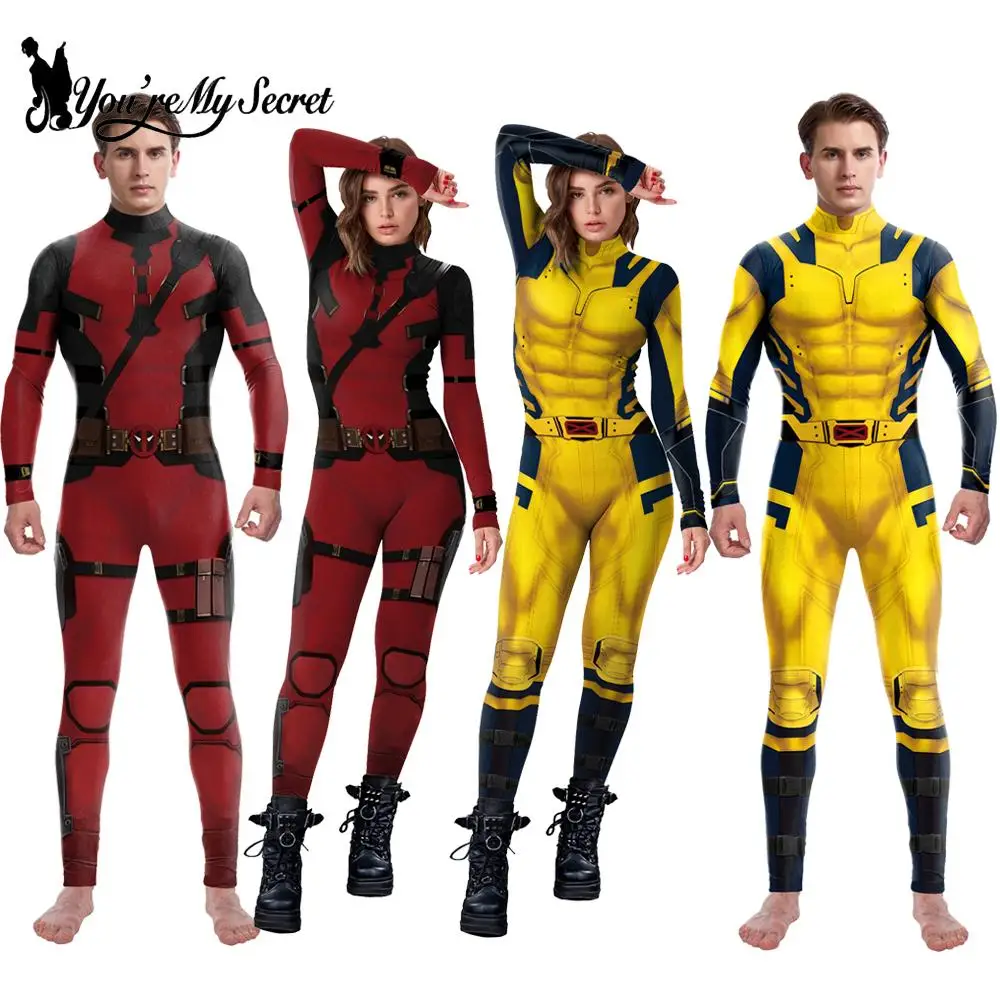 [You're My Secret] Superhero Wolverine Deadpool Cosplay Jumpsuit Wolverine Cosplay Costume Halloween Party Zentai Bodysuits