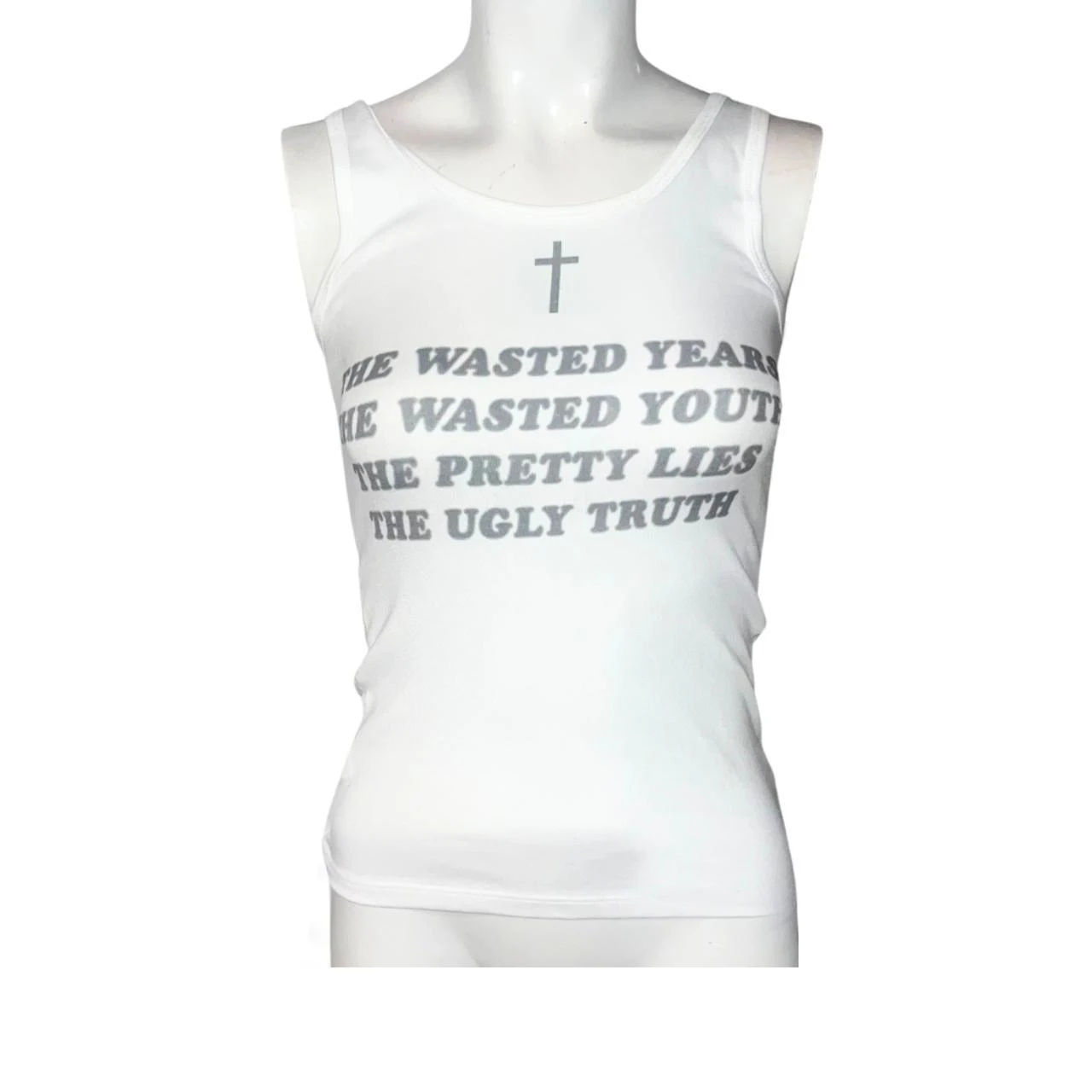 2000er Jahre Punk Y2k Print Gothic Slim Vintage Damen Sexy Streetwear Kleid Damen Kleidung Y2k Stil Cool Girl Cross Harajuku weiß