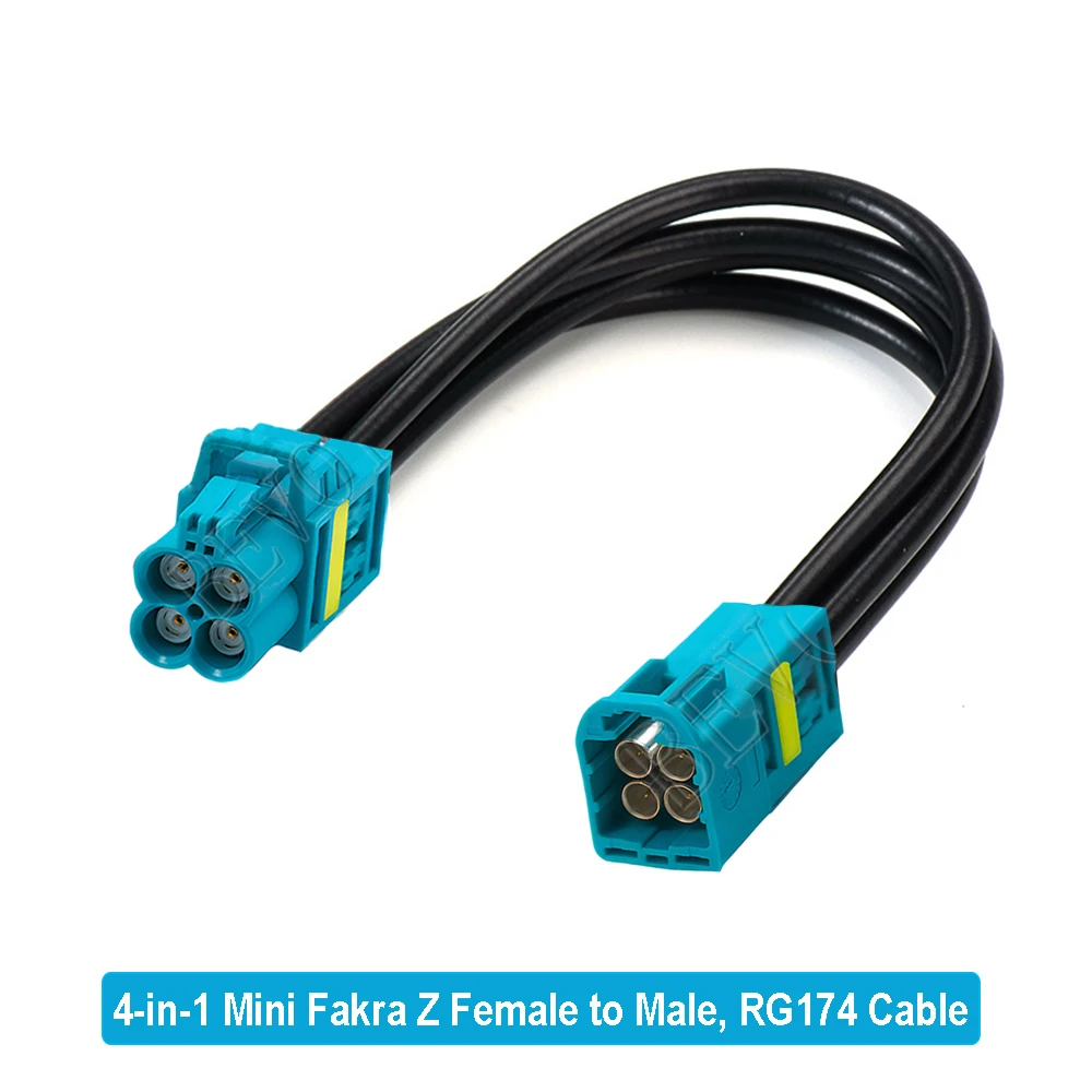 1Pcs RSBG Type 4-in-1 Mini Fakra Z Male/Female Connector RG174 Coaxial Cable 50 Ohm High Quality  BEVOTOP