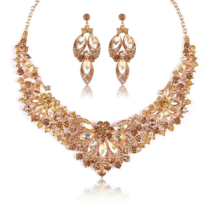 Accessories Retro Necklace Set Women's Luxury Crystal Banquet Dress Accessories