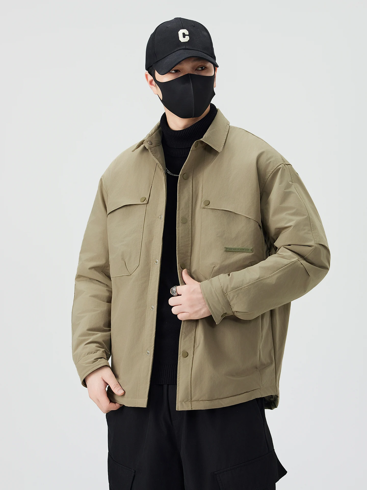 

Мужская легкая свободная куртка-пуховик с 3D-дизайном, ветрозащитная, из полиэфирного волокна, теплая верхняя одежда для зимы