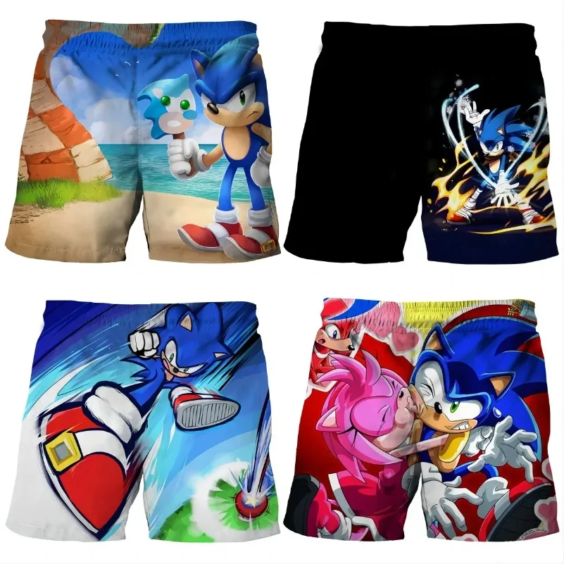 

Cartoon Erinaceus Hedge-hogs Men and Women Beach Shorts 3D Print Boys' Leisure Swimming Pants
