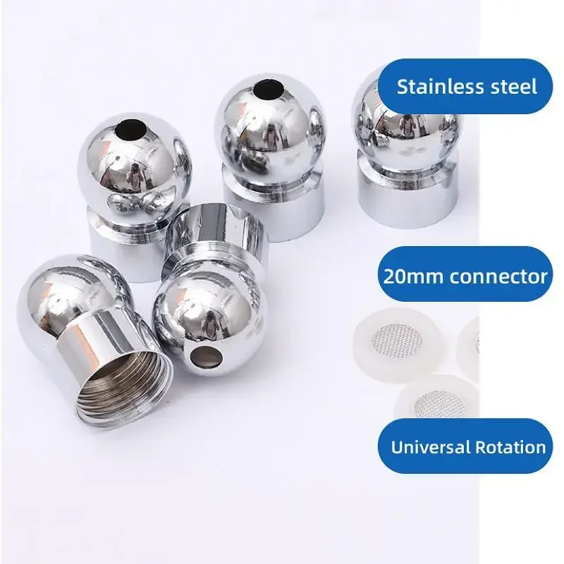 Shower Head Top Spray Connect Joint Stainless steel Universal Ball Joint with washer Rotatable Adapter Kitchen Faucet Fittings