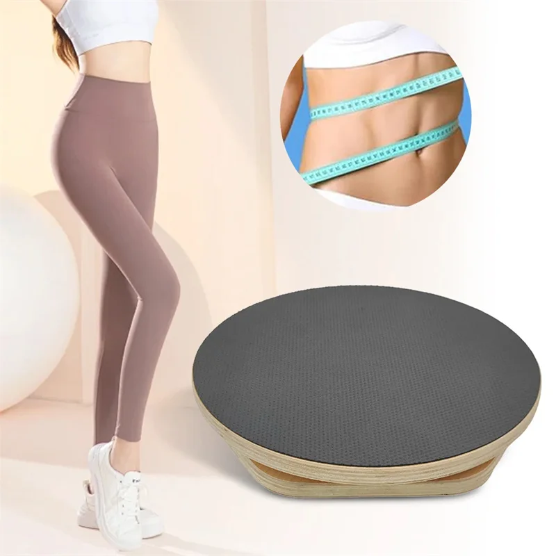 Ab Twister  Waist Twist Board Non Slip  Exercise Board Heavy Duty Twisting Waist Machine for Home Office Gym Wood