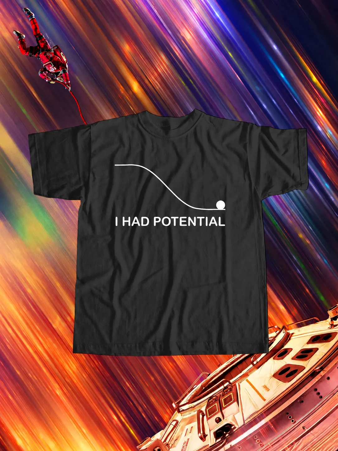 P-Project Hail Mary Ringer T-Shirt, weiß, schwarz, mit Weltraum-Mission-Aufnäher, Sci-Fi-Design, kurzärmelig, Rundhalsausschnitt, Unisex, für Männer und Frauen, Geschenk für Fans. – Detail 3