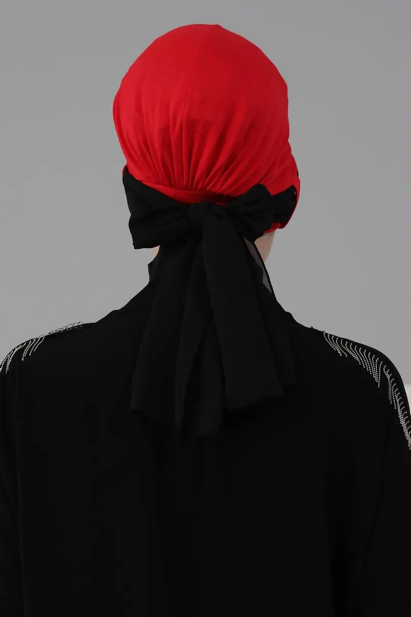 Chiffon cinto chapéu osso vermelho