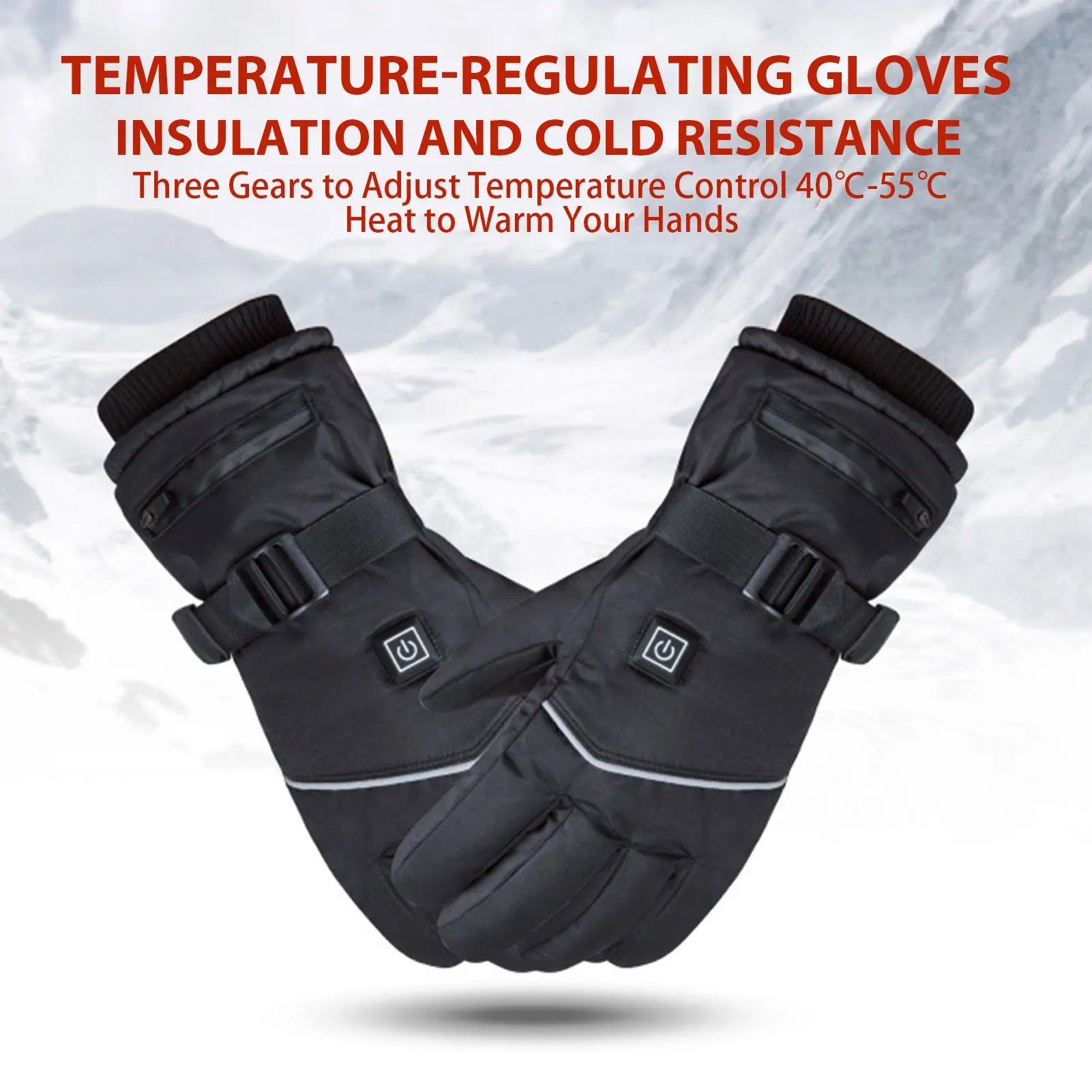 Cycling Gloves Rechargeable Battery Heated Thermal Sensitive Touchscreen Windproof For Winter Outdoor Skiing Riding Equipment