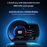 Turbo Gauge Car Head Up Display HUD Digital Odometer Multi-function TFT Meter RPM Security Alarm OBD2+GPS Smart Gauge Truck