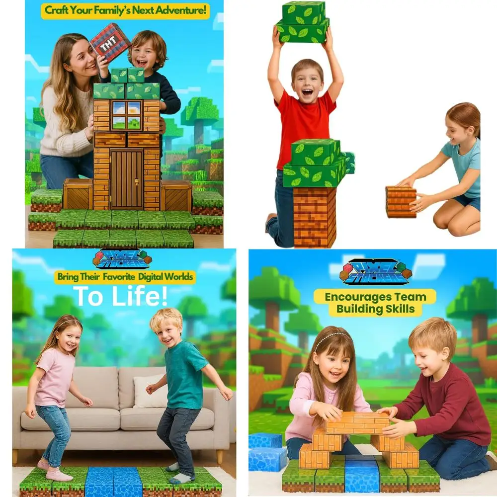 

Jumbo 100-Piece Cardboard Building Blocks Set for Kids: Large Blocks for Creative Play and Early Learning