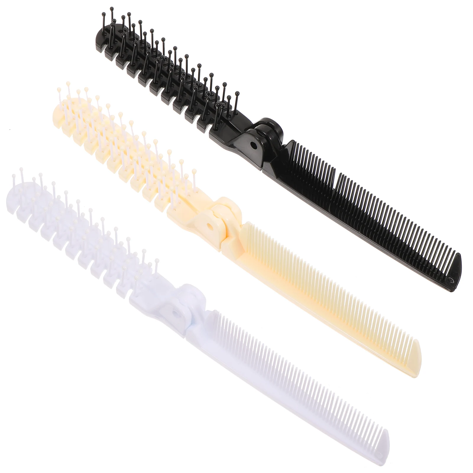 

3pcs Foldable Travel Hair Brush Comb Portable Small for Purse Women Size Compact Hairbrush Folding Hairstyling Tool