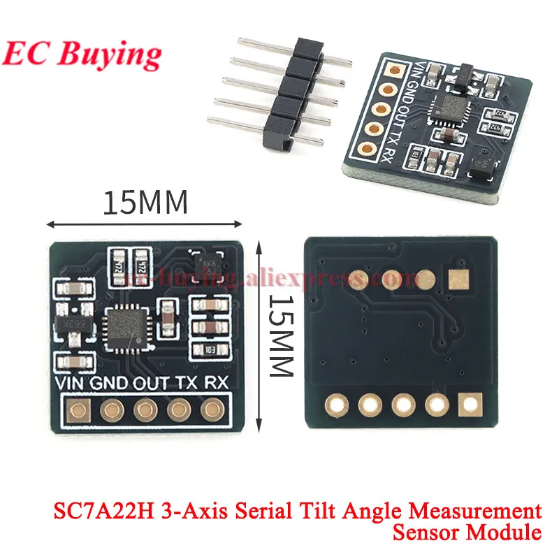 5Pcs/1pc SC7A22H 3-Axis Tilt Angle Measurement Module Inclinometer Sensor Module Three-axis Serial Output Set Alarm Points