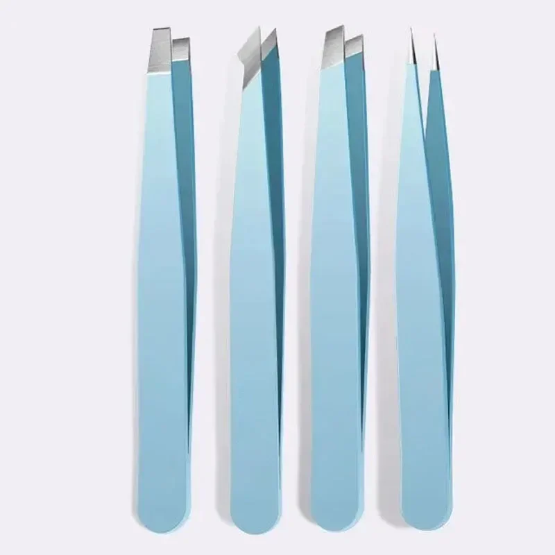 Hair Facial Tweezers For Eyebrow Precision Stainless Steel Hair Removal Splinter Blackhead Slant Tip Angle Tip Pointed Tip