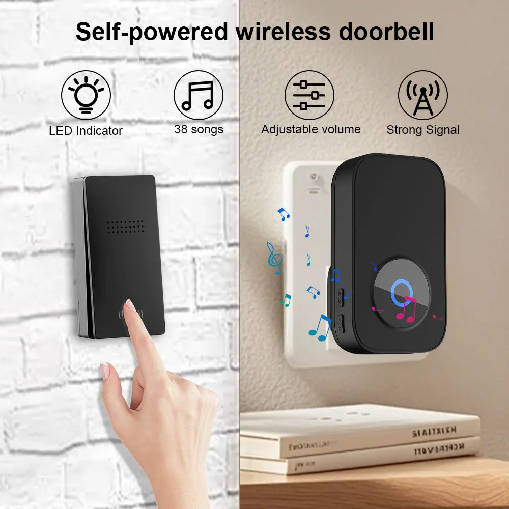 Waterproof Wireless Doorbell Home Welcome Smart Home Door bell 150m Remote Smart Bell Chime EU UK US Plug Optional