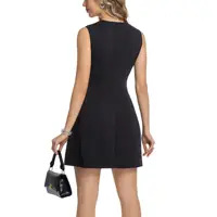 Women Sleeveless Crewneck A-Line Short Dress For Business Casual Cocktail Graduation - Image 6